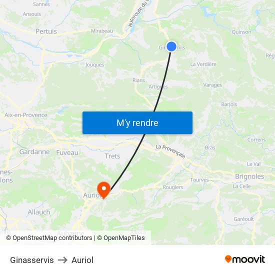 Ginasservis to Auriol map