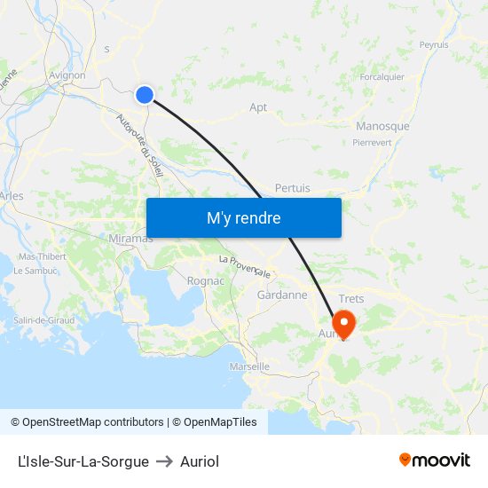 L'Isle-Sur-La-Sorgue to Auriol map