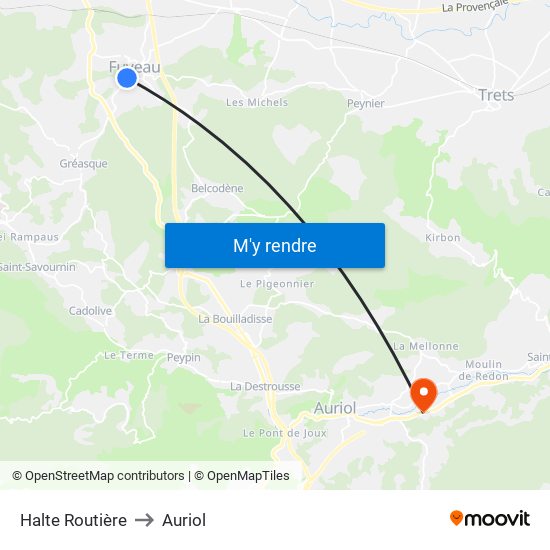 Halte Routière to Auriol map