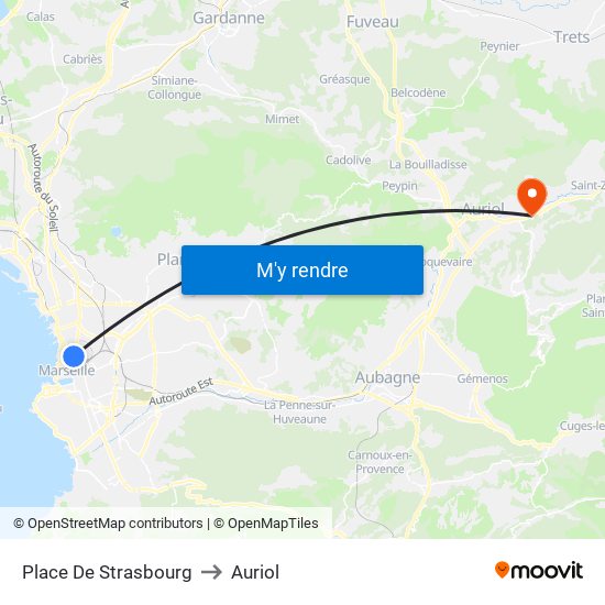 Place De Strasbourg to Auriol map