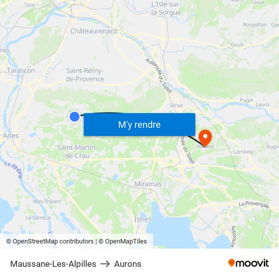 Maussane-Les-Alpilles to Aurons map