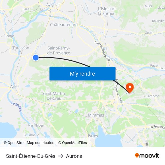 Saint-Étienne-Du-Grès to Aurons map
