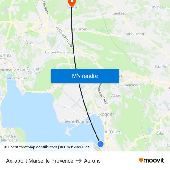 Aéroport Marseille-Provence to Aurons map