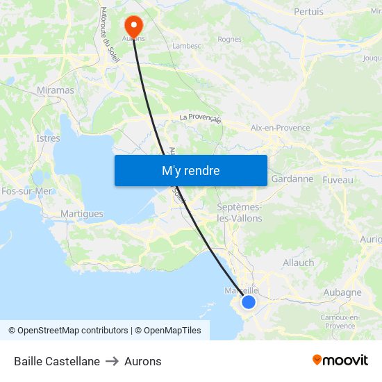 Baille Castellane to Aurons map