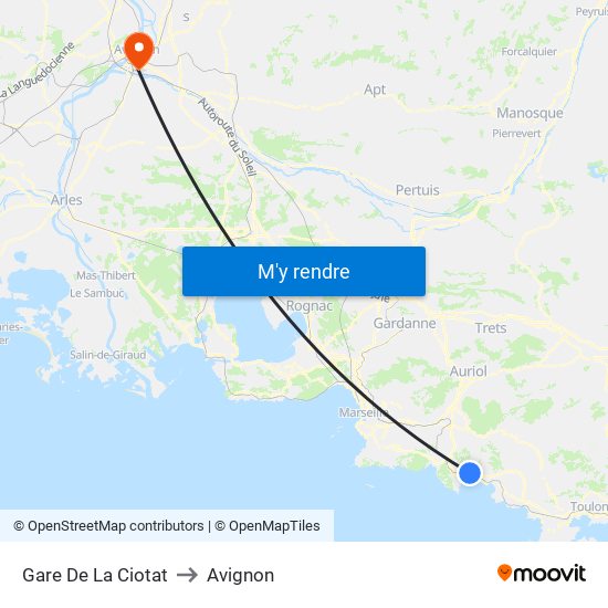 Gare De La Ciotat to Avignon map