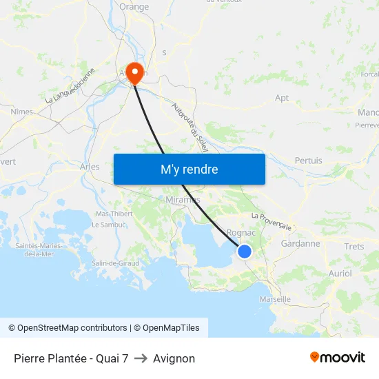 Pierre Plantée - Quai 7 to Avignon map