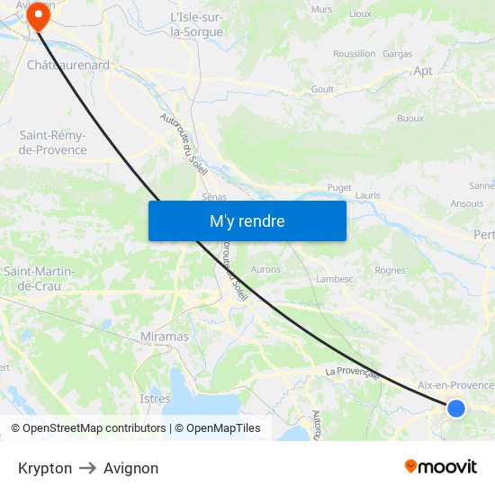 Krypton to Avignon map