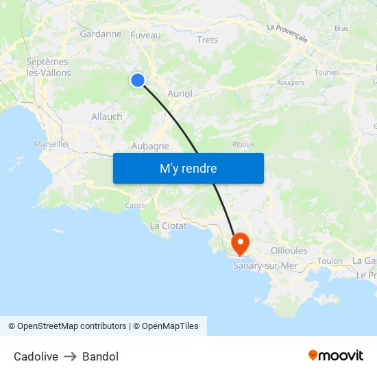 Cadolive to Bandol map