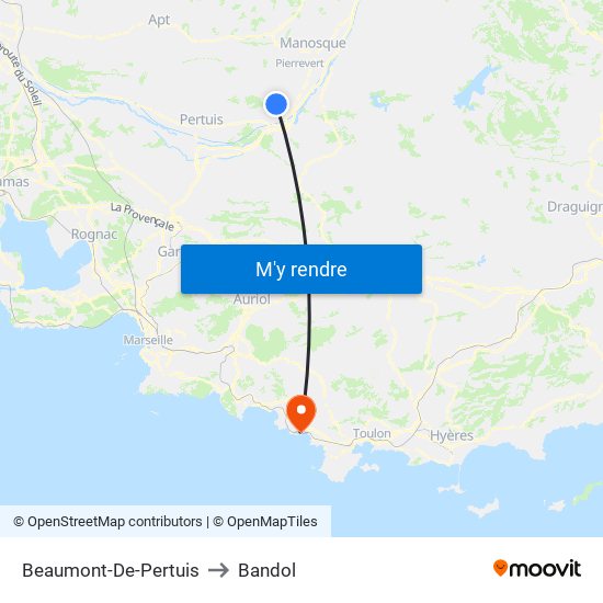 Beaumont-De-Pertuis to Bandol map