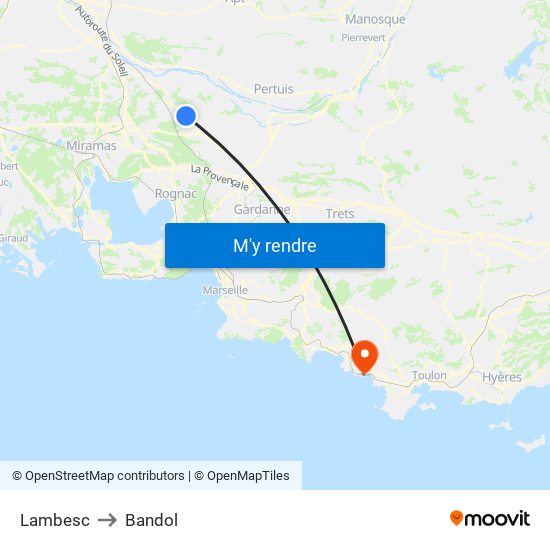Lambesc to Bandol map