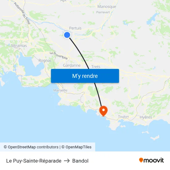 Le Puy-Sainte-Réparade to Bandol map