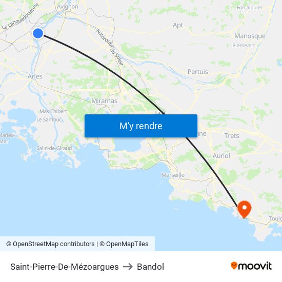Saint-Pierre-De-Mézoargues to Bandol map