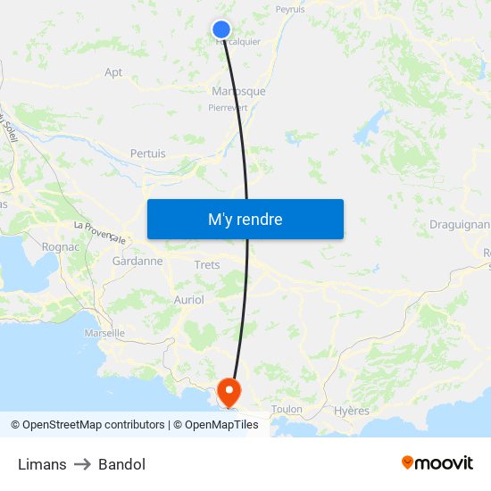 Limans to Bandol map