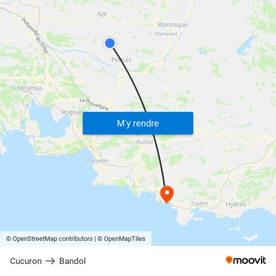 Cucuron to Bandol map