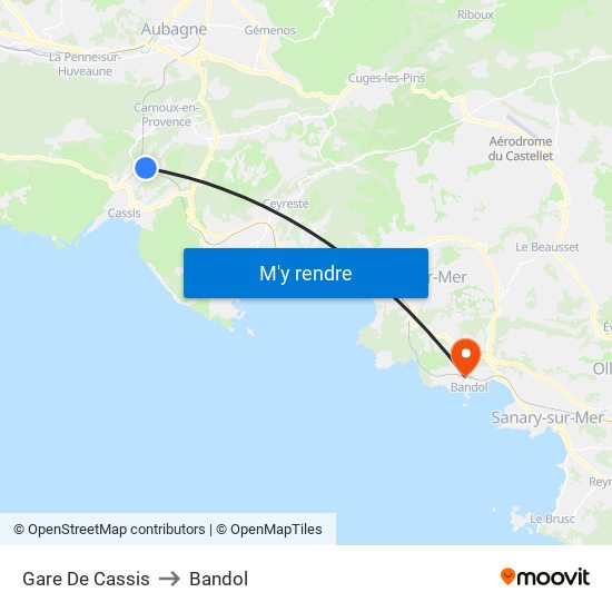 Gare De Cassis to Bandol map