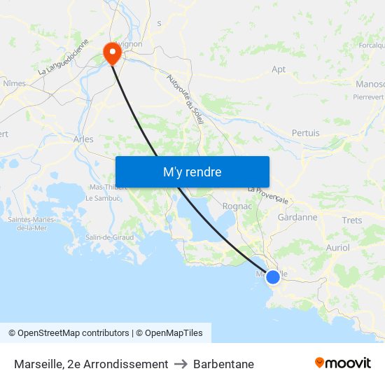 Marseille, 2e Arrondissement to Barbentane map