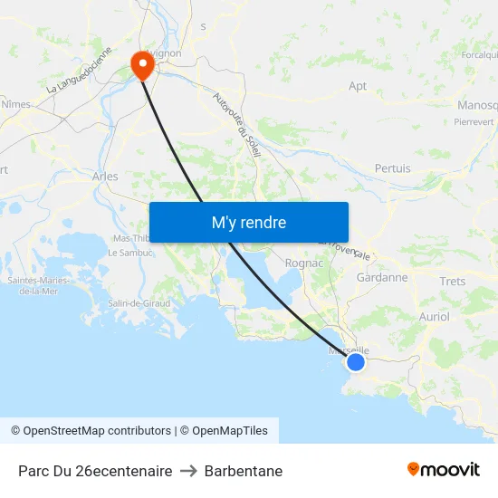 Parc Du 26ecentenaire to Barbentane map