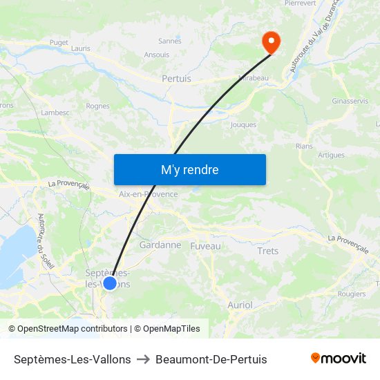 Septèmes-Les-Vallons to Beaumont-De-Pertuis map
