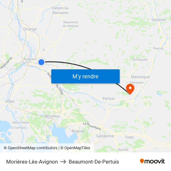 Morières-Lès-Avignon to Beaumont-De-Pertuis map