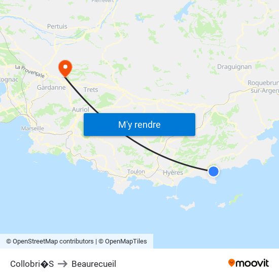 Collobri�S to Beaurecueil map