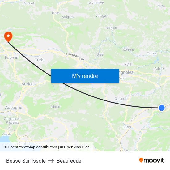 Besse-Sur-Issole to Beaurecueil map