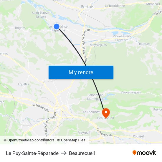 Le Puy-Sainte-Réparade to Beaurecueil map
