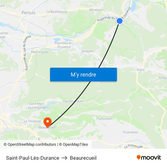Saint-Paul-Lès-Durance to Beaurecueil map
