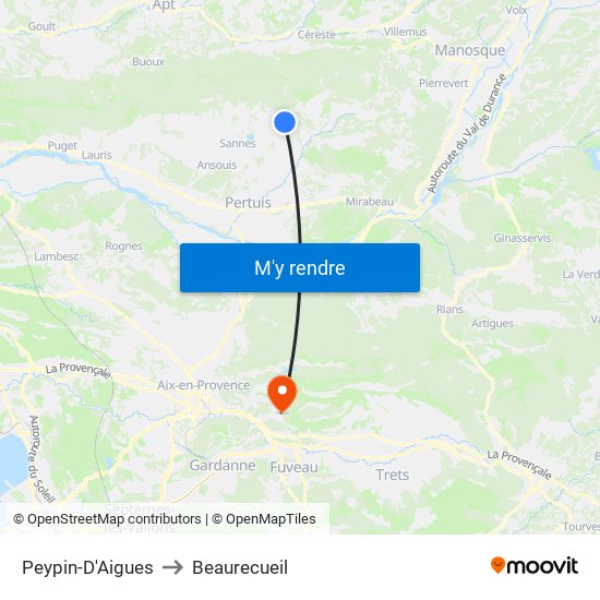 Peypin-D'Aigues to Peypin-D'Aigues map