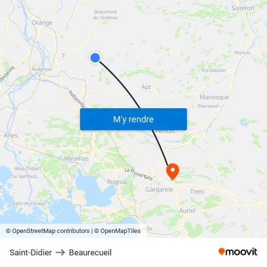 Saint-Didier to Beaurecueil map