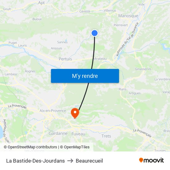 La Bastide-Des-Jourdans to La Bastide-Des-Jourdans map