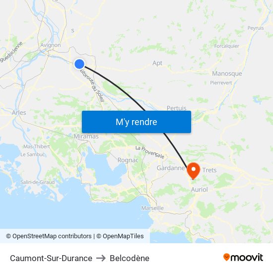 Caumont-Sur-Durance to Belcodène map