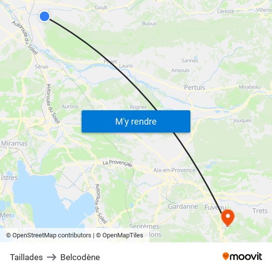 Taillades to Taillades map