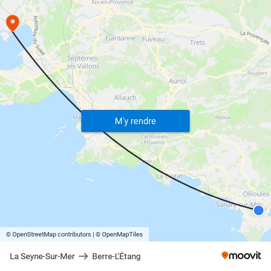 La Seyne-Sur-Mer to Berre-L'Étang map