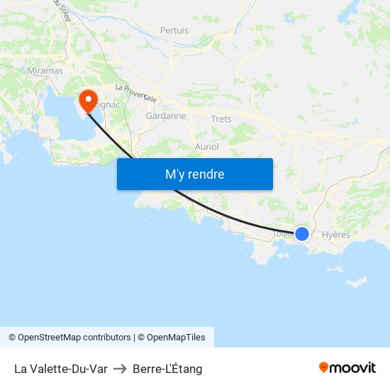 La Valette-Du-Var to Berre-L'Étang map
