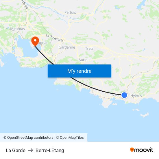 La Garde to Berre-L'Étang map