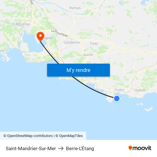 Saint-Mandrier-Sur-Mer to Berre-L'Étang map