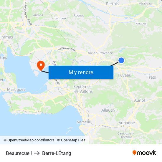 Beaurecueil to Berre-L'Étang map