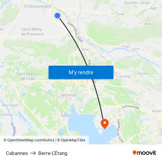 Cabannes to Berre-L'Étang map