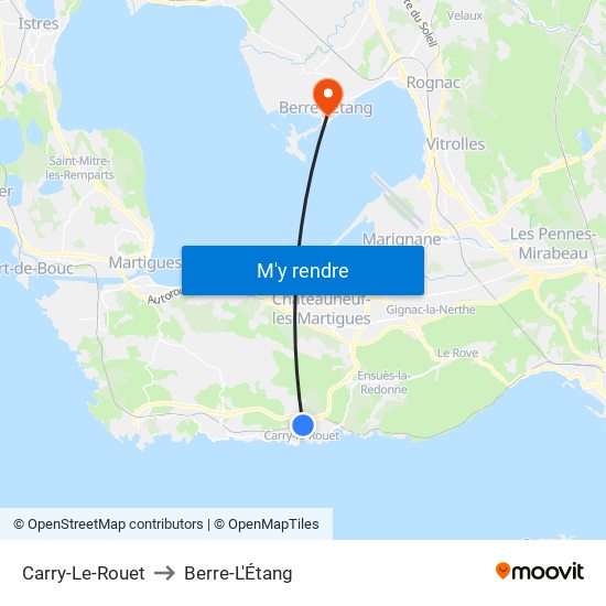 Carry-Le-Rouet to Berre-L'Étang map