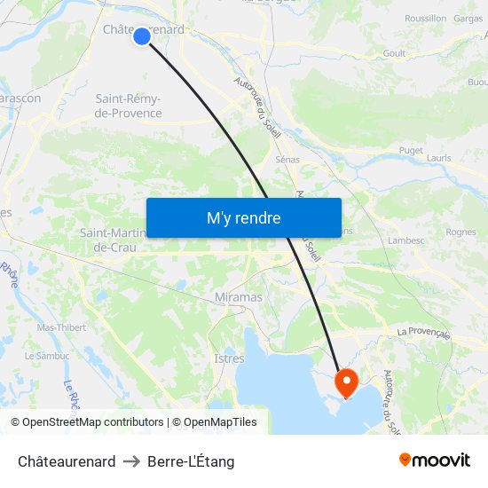 Châteaurenard to Berre-L'Étang map