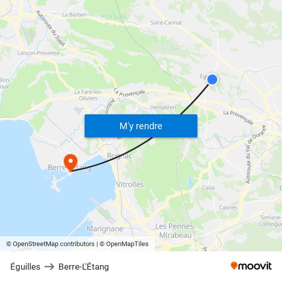 Éguilles to Berre-L'Étang map