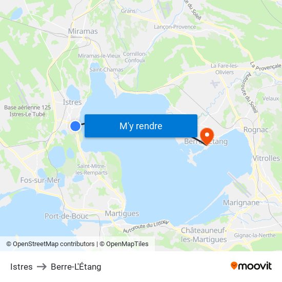 Istres to Berre-L'Étang map
