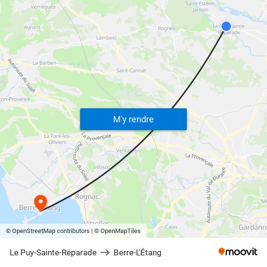 Le Puy-Sainte-Réparade to Berre-L'Étang map