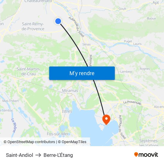 Saint-Andiol to Berre-L'Étang map
