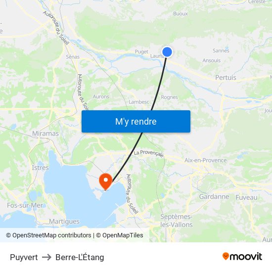 Puyvert to Berre-L'Étang map