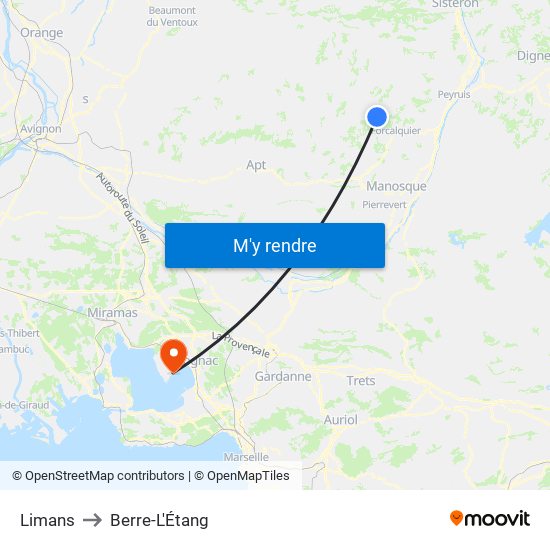 Limans to Berre-L'Étang map