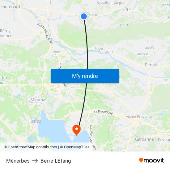 Ménerbes to Berre-L'Étang map
