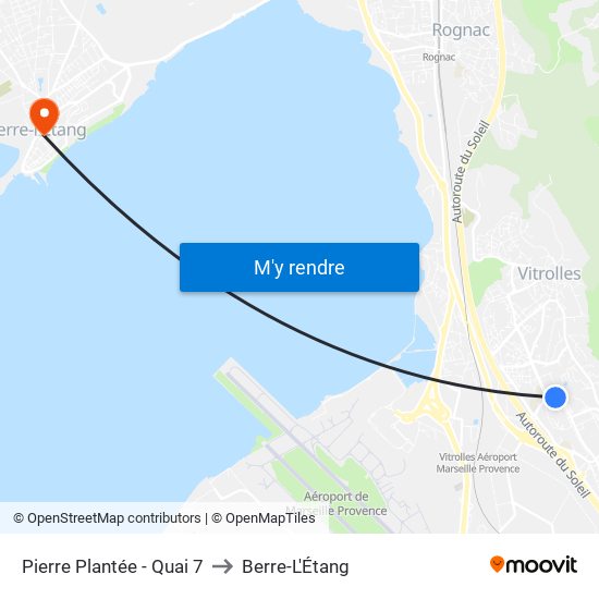 Pierre Plantée - Quai 7 to Berre-L'Étang map