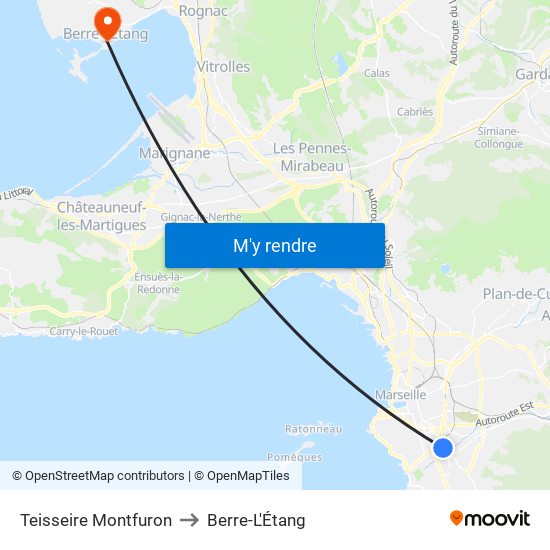 Teisseire Montfuron to Berre-L'Étang map