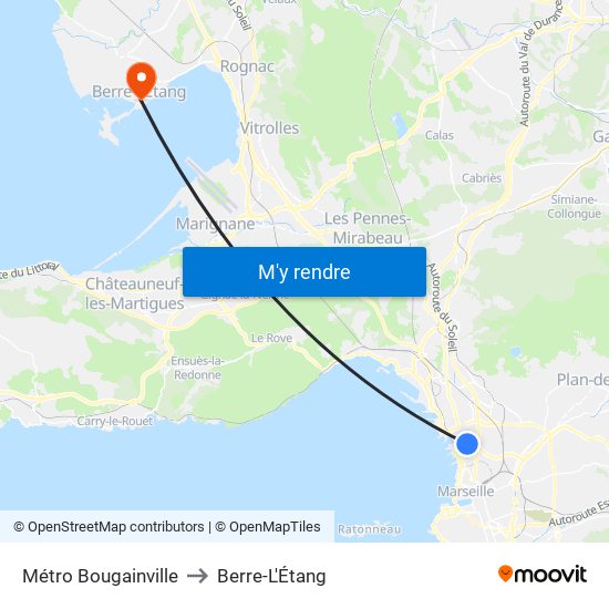 Métro Bougainville to Berre-L'Étang map
